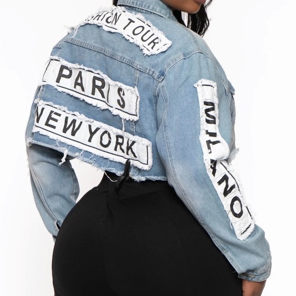 Patched Crop Jean Jacket - Picture 3 of 4